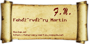 Fehérváry Martin névjegykártya