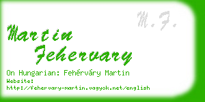 martin fehervary business card